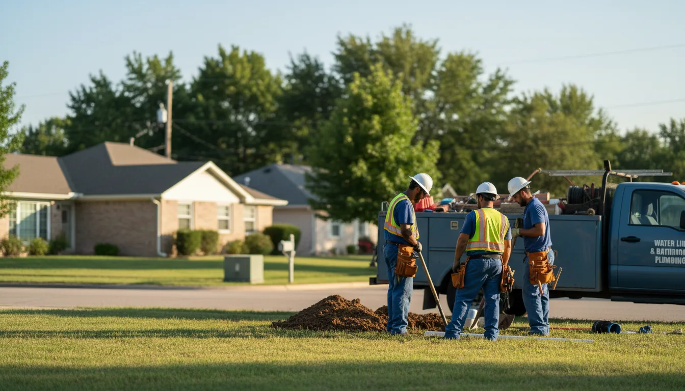 Residential water line and bathroom plumbing service in Trosper, KY